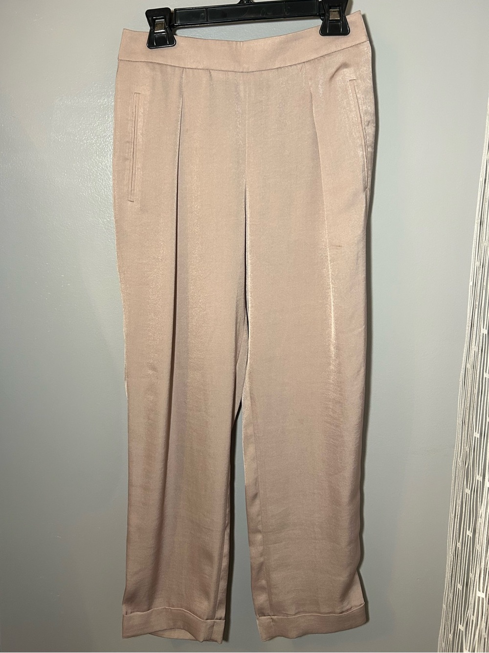 BCBGMaxAzria Blush Beige Wide-Leg Trousers